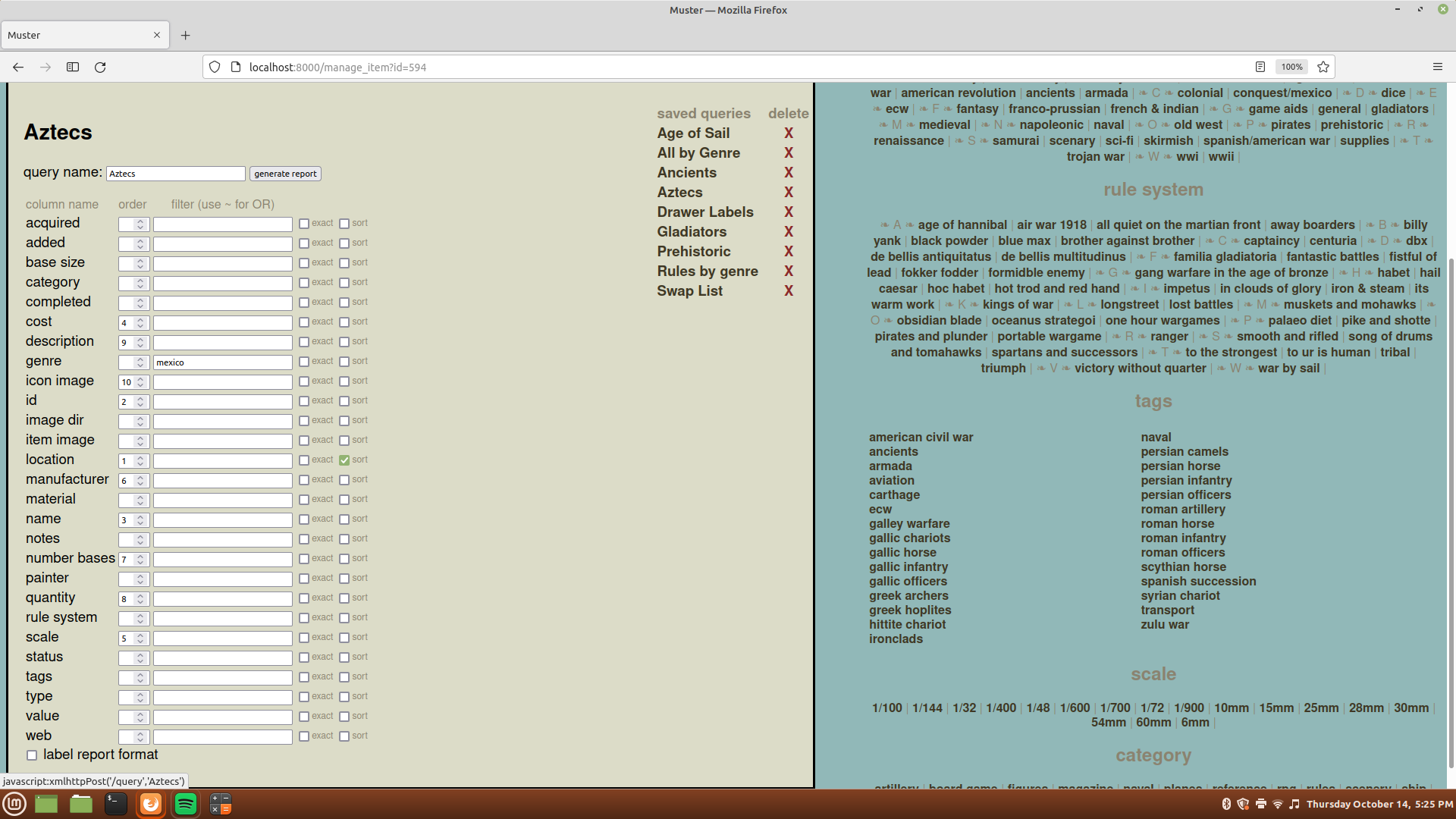 Muster Query Page